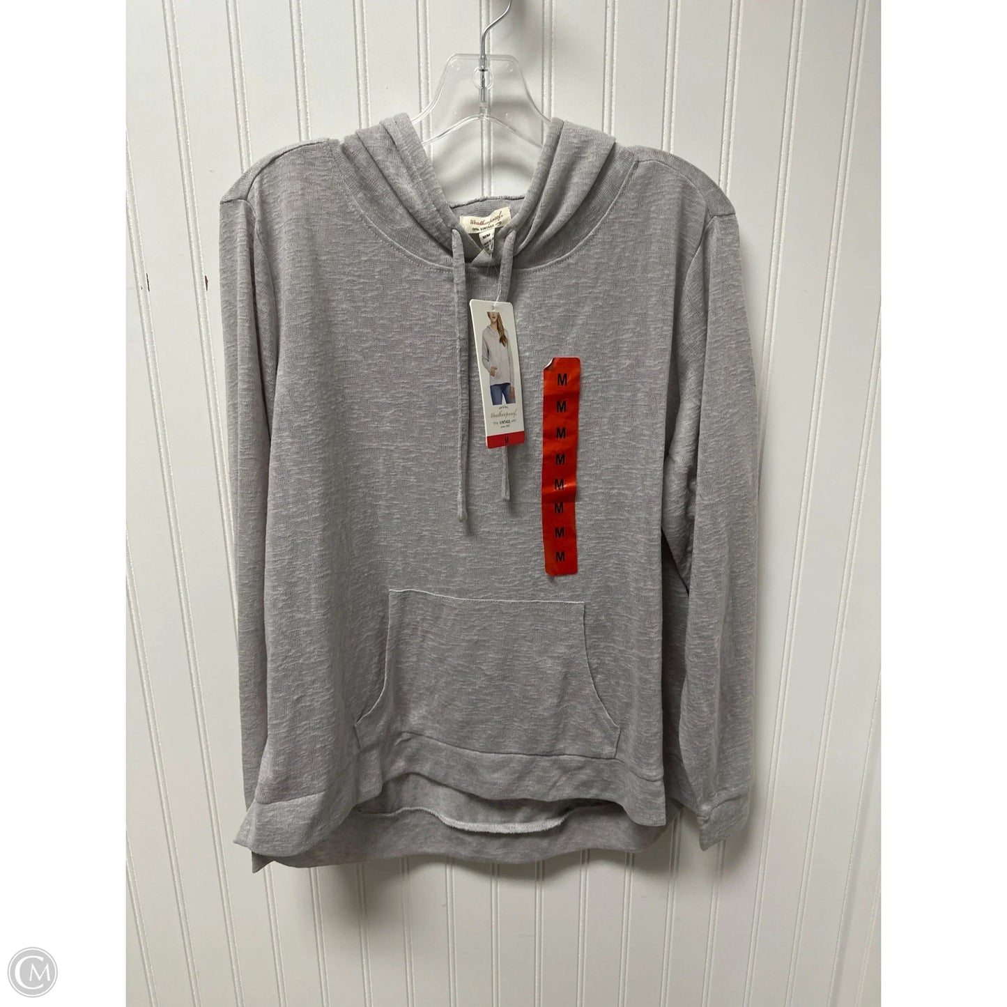 Sweatshirt Hoodie By Weatherproof In Grey, Size: M