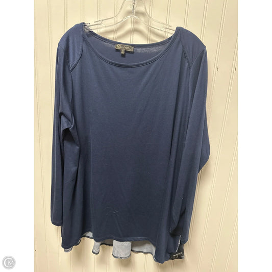 Top Long Sleeve By Dg2 In Blue, Size: 1x
