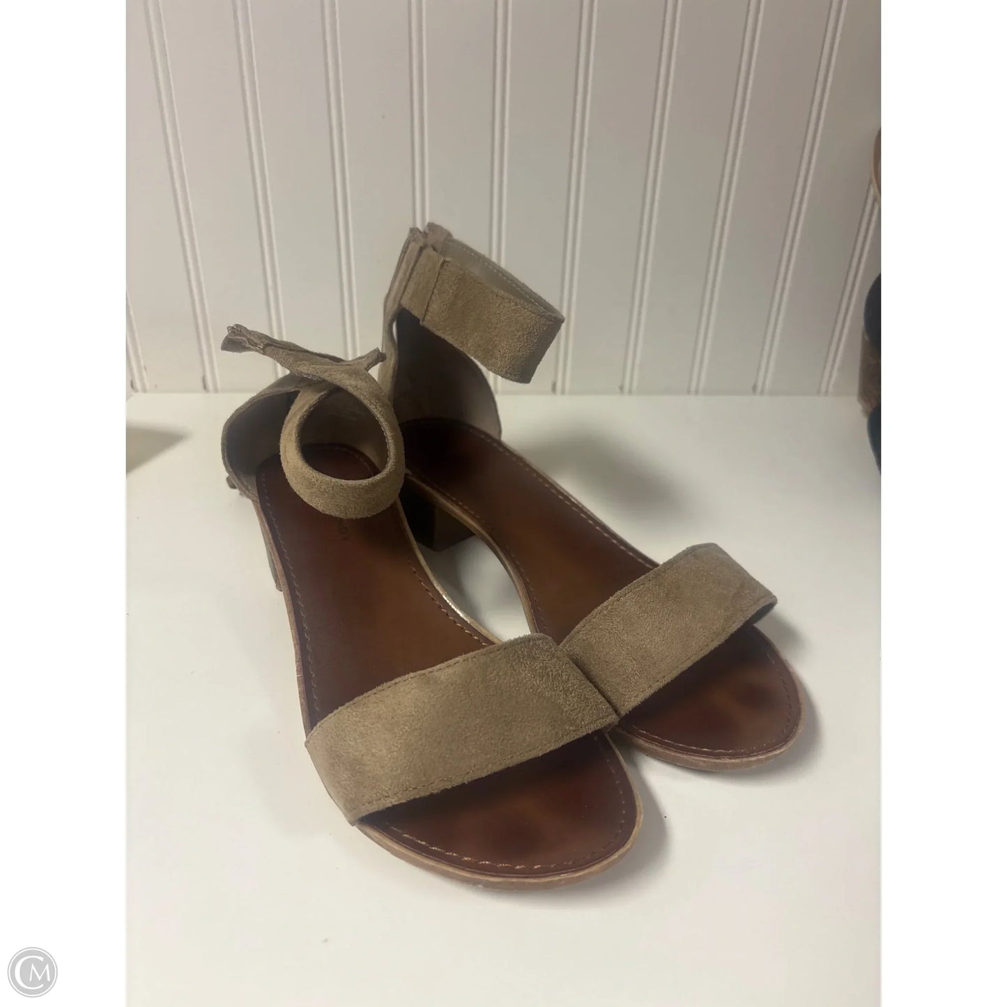 Sandals Heels Block By Rock And Candy In Taupe, Size: 9