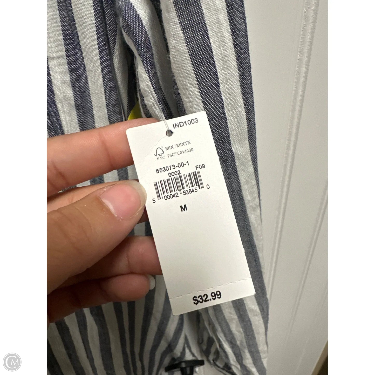 Top Long Sleeve By Old Navy In Striped Pattern, Size: M
