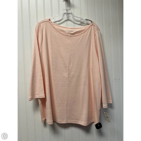 Top Long Sleeve By Talbots In Pink, Size: 2x