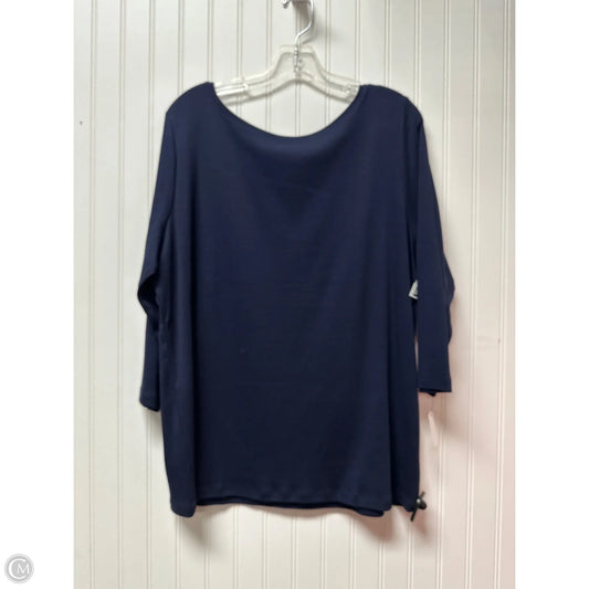 Top 2pc 3/4 Sleeve By Talbots In Navy, Size: 2x