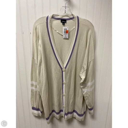 Sweater By Torrid In Cream & Purple, Size: 2x