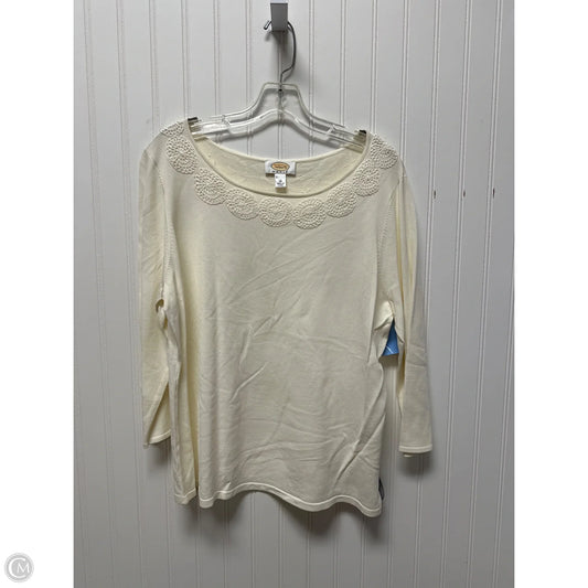 Top Long Sleeve By Talbots In White, Size: 1x