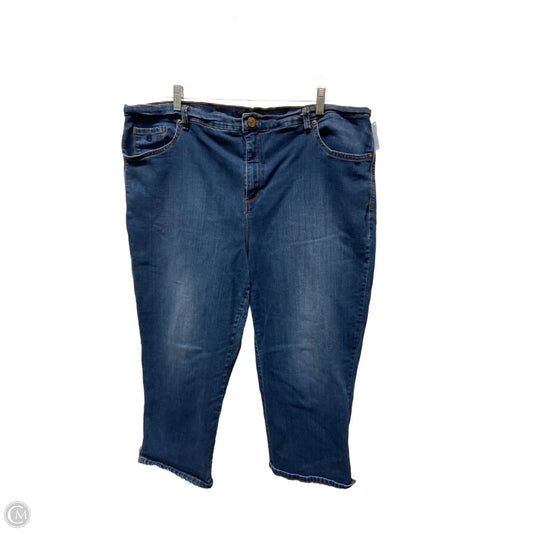 Jeans Cropped By Gloria Vanderbilt In Blue Denim, Size: 22