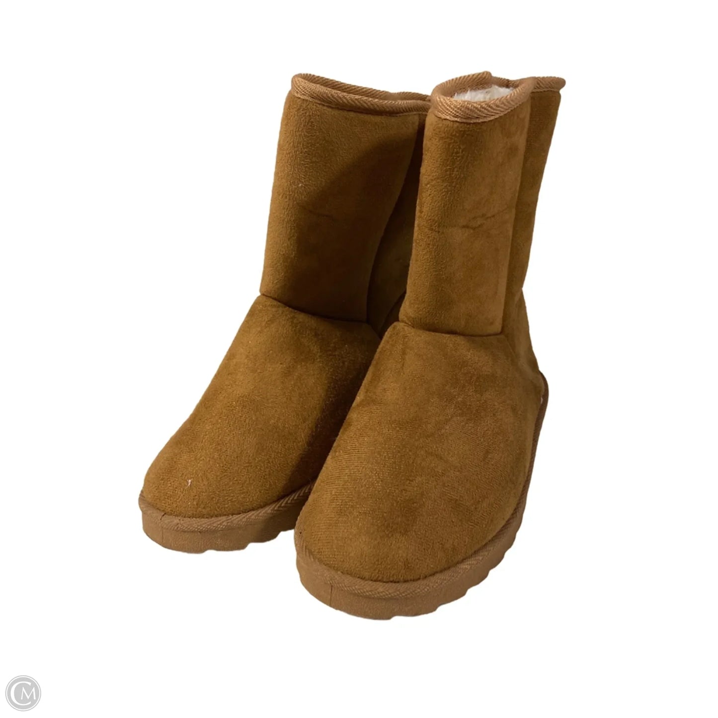 Boots Ankle Flats By Just Be In Brown, Size: 10