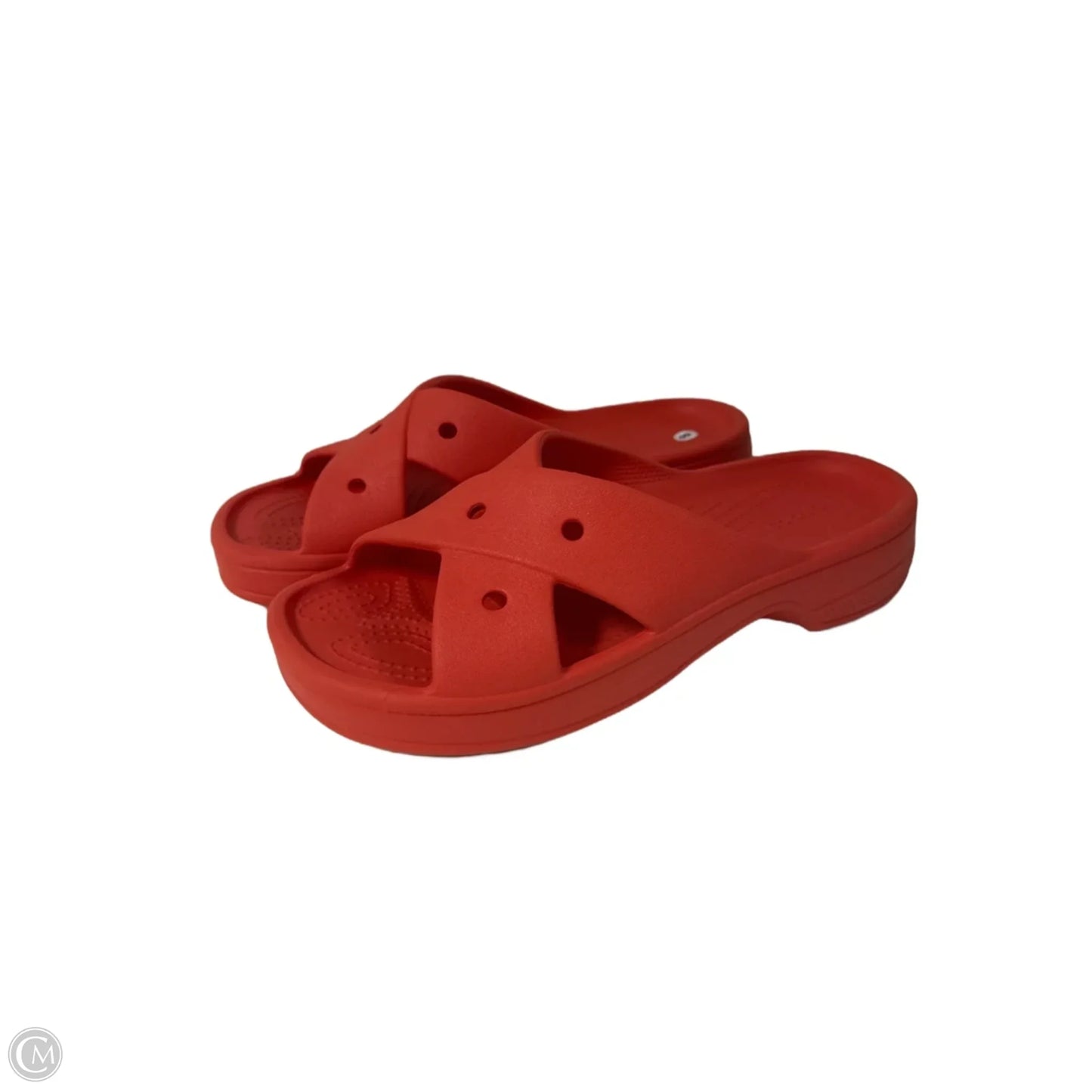 Sandals Flats By Crocs In Red, Size: 8