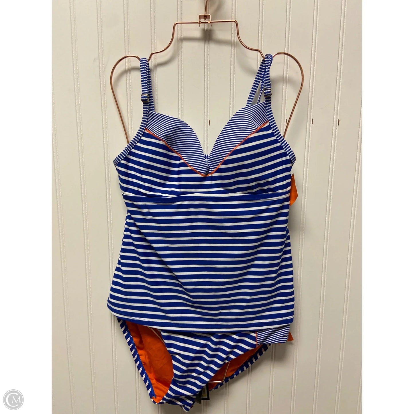 Swimsuit Top By Skechers In Striped Pattern, Size: L