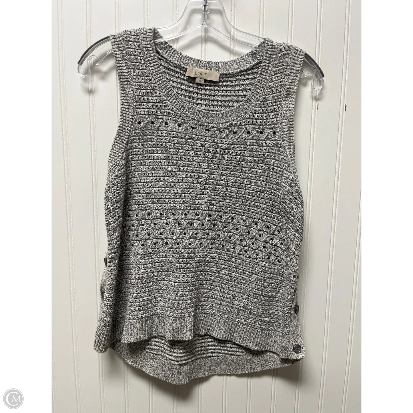 Vest Sweater By Loft In Grey, Size: S