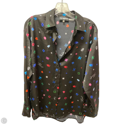 Top Long Sleeve Designer By Karl Lagerfeld In Black, Size: Xs