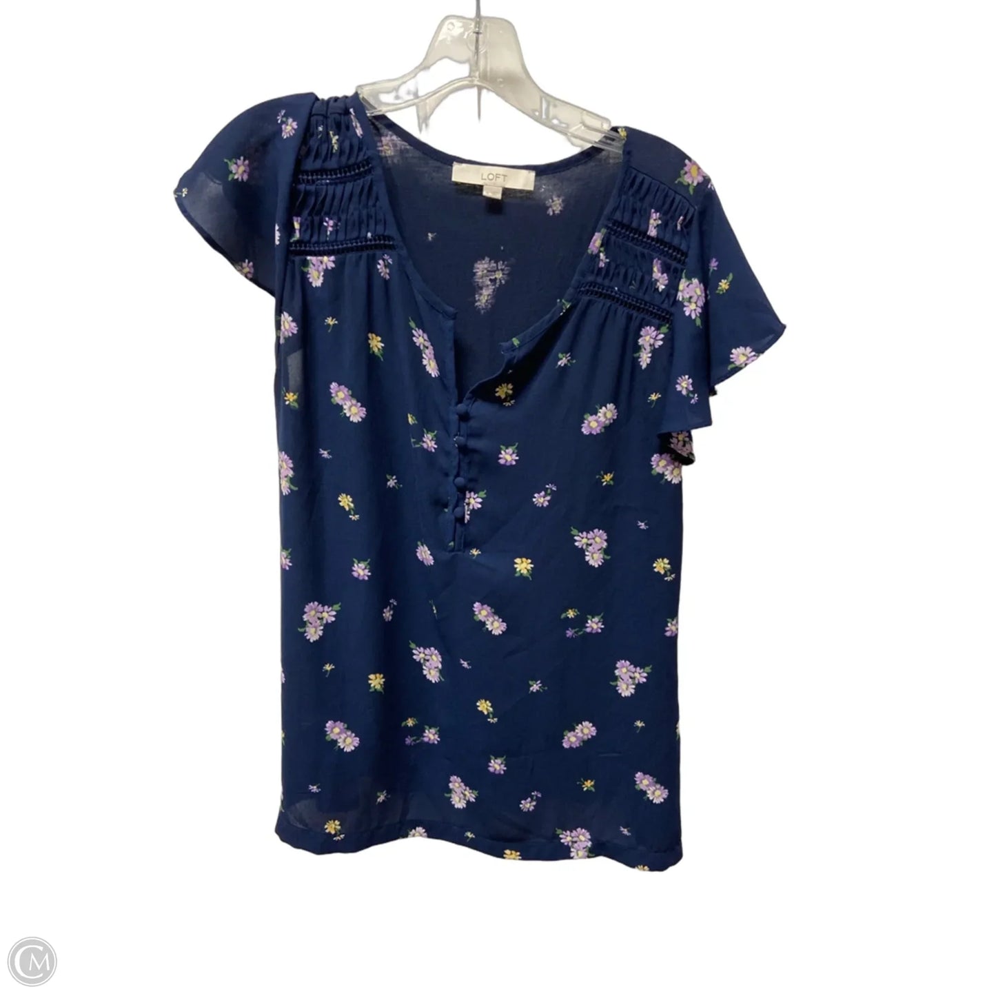 Top Short Sleeve By Loft In Floral Print, Size: M