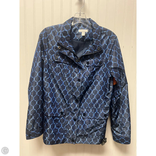 Coat Raincoat By Charter Club In Blue, Size: M