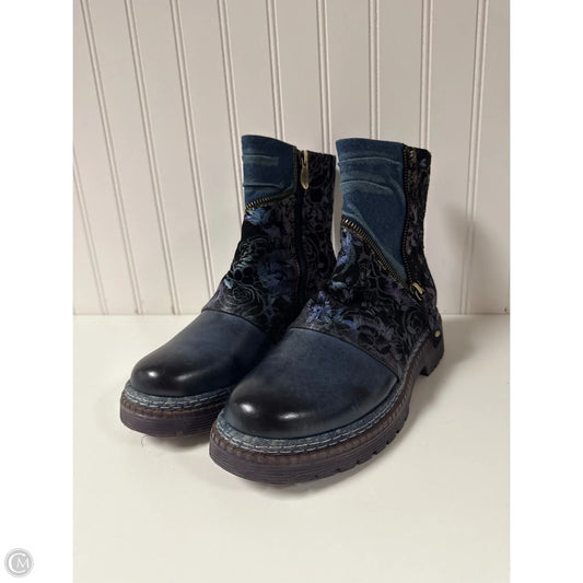 Boots Ankle Heels By Spring Step In Blue & Green, Size: 7.5