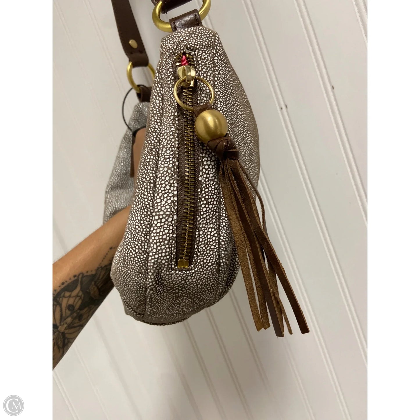 Handbag Leather By Hobo Intl, Size: Medium
