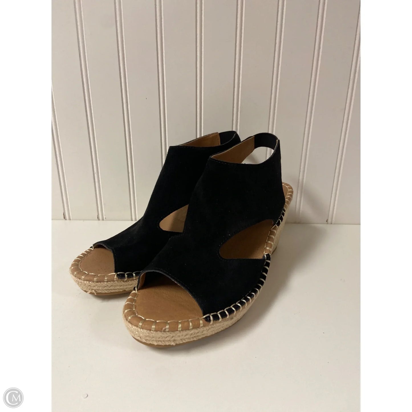 Sandals Heels Wedge By Gentle Souls In Black, Size: 10