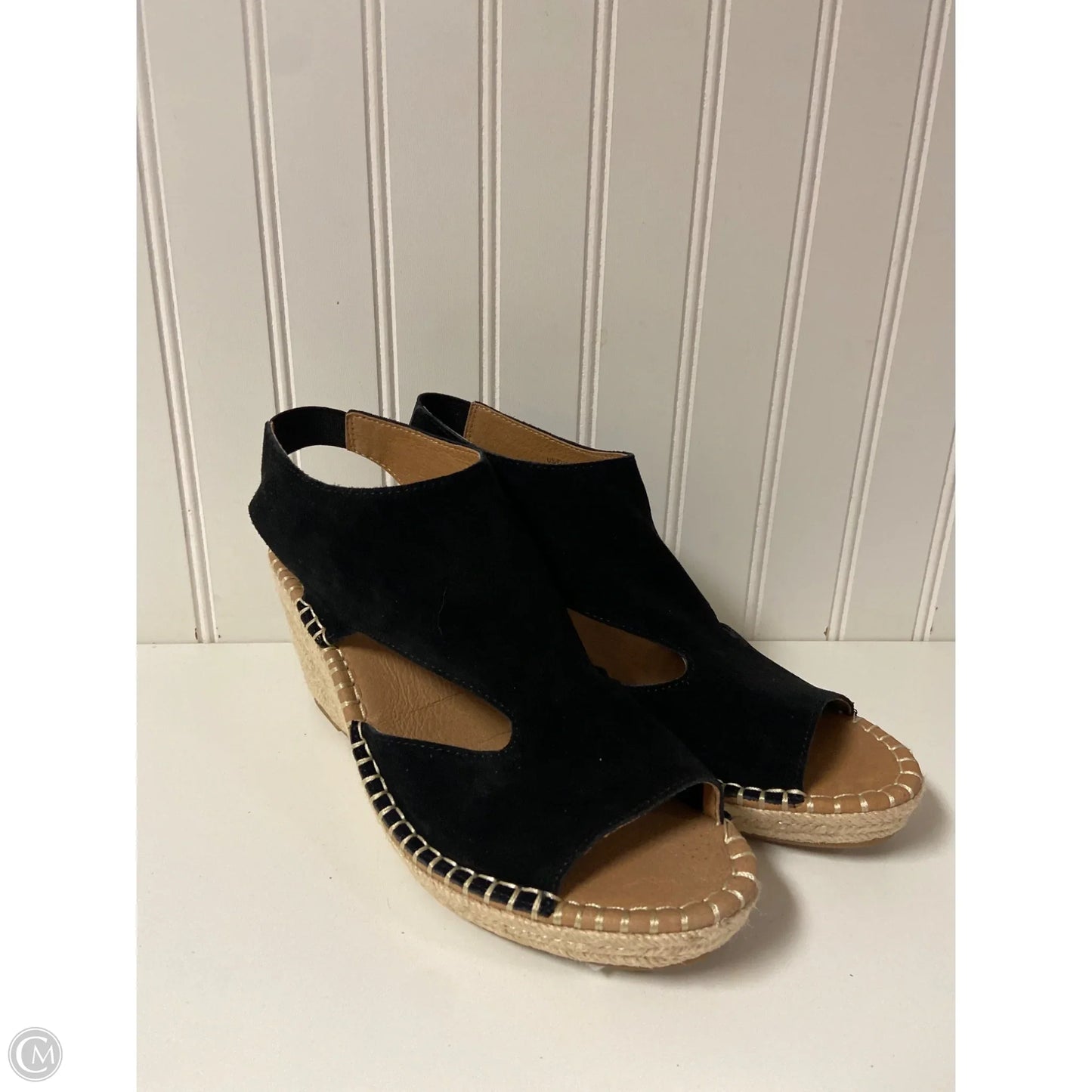 Sandals Heels Wedge By Gentle Souls In Black, Size: 10