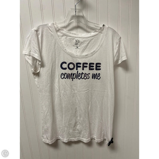 Top Short Sleeve Basic By New York And Co In White, Size: L