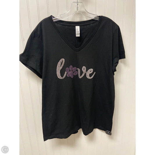Top Short Sleeve Basic By Clothes Mentor In Black, Size: Xl