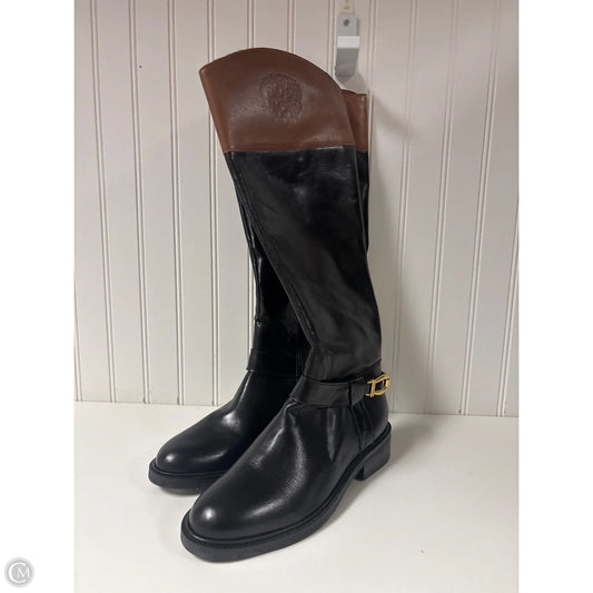 Boots Knee Heels By Vince Camuto In Black & Brown, Size: 7.5