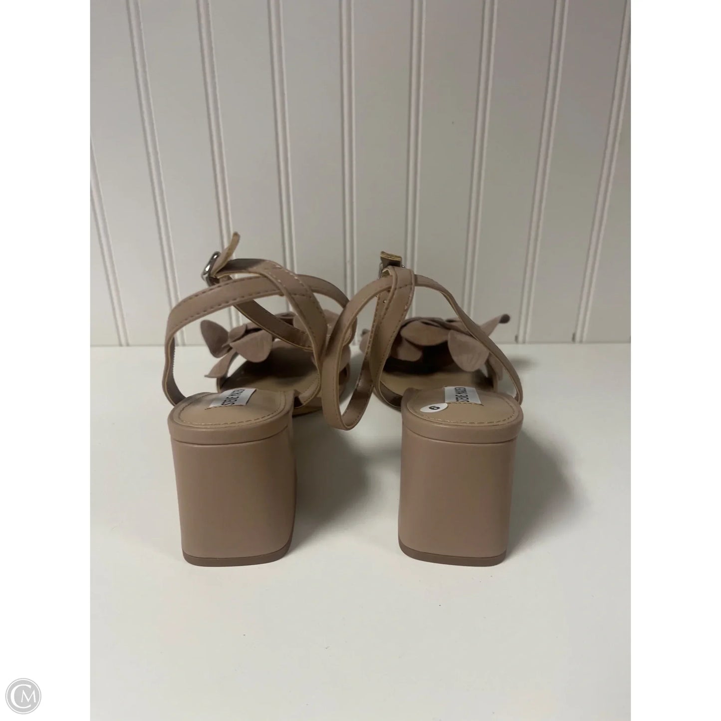 Sandals Heels Block By Steve Madden In Taupe, Size: 9