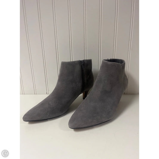 Boots Ankle Heels By Clarks In Grey, Size: 5.5