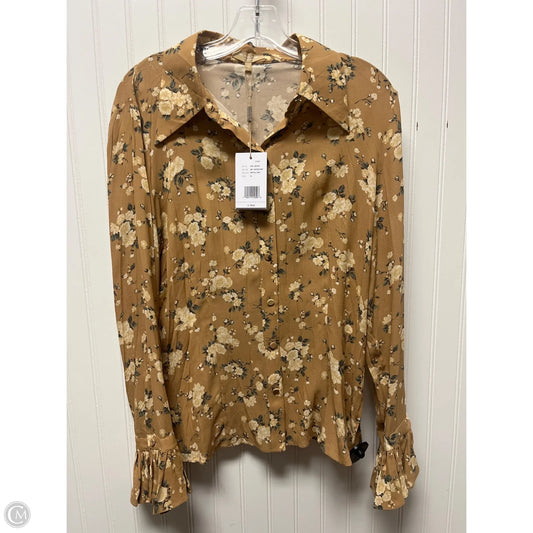 Top Long Sleeve Designer By Michael Kors In Tan, Size: M