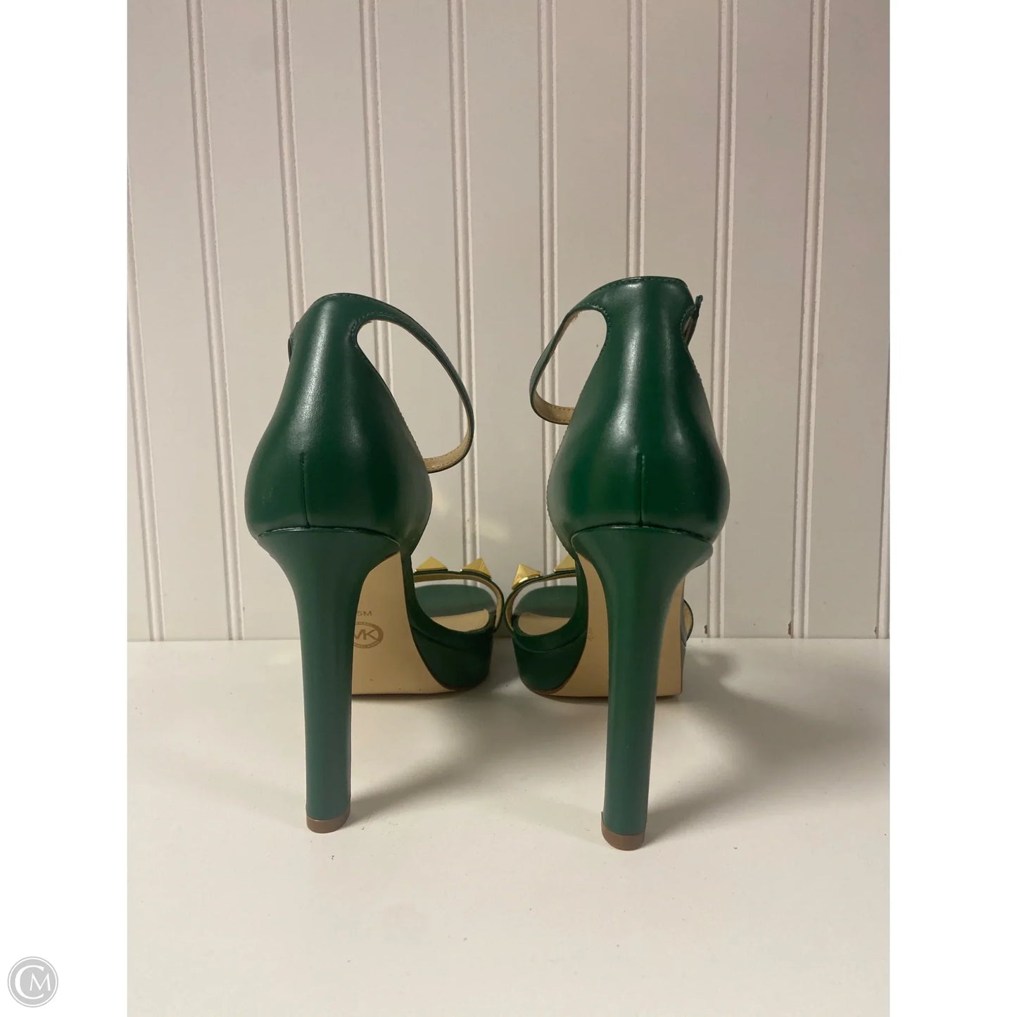 Sandals Designer By Michael Kors In Gold & Green, Size: 8.5