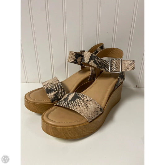 Sandals Heels Platform By Universal Thread In Snakeskin Print, Size: 8