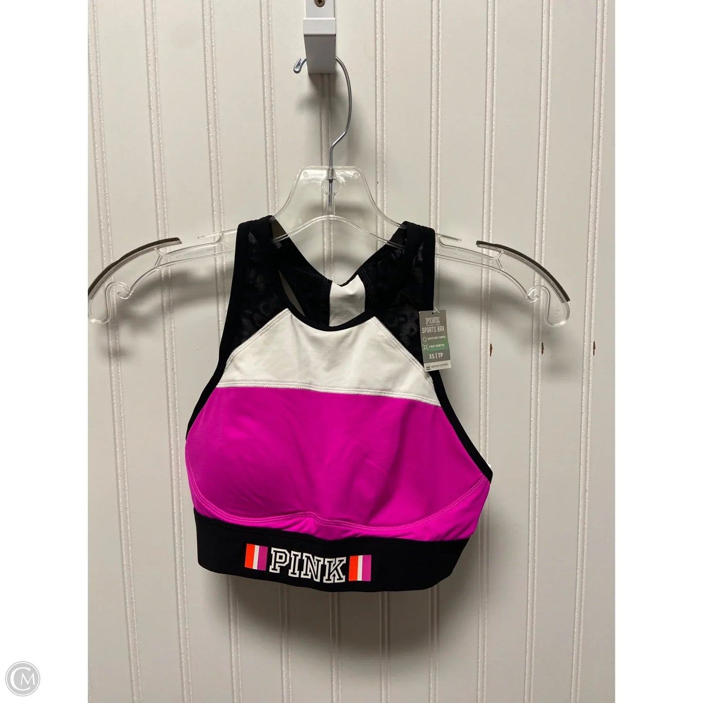 Athletic Bra By Pink In Black & Pink, Size: Xs