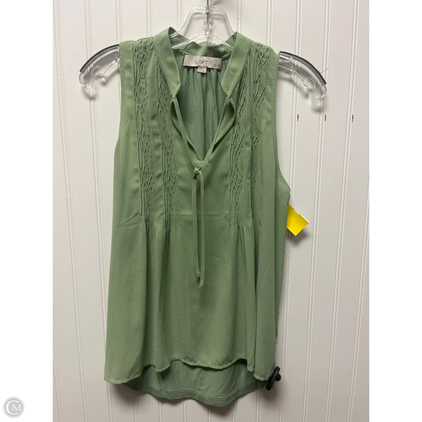 Top Sleeveless By Loft In Green, Size: Xsp