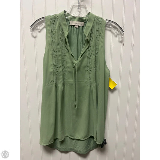 Top Sleeveless By Loft In Green, Size: Xsp