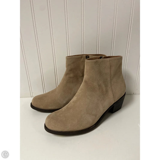Boots Ankle Heels By Clothes Mentor In Taupe, Size: 8.5