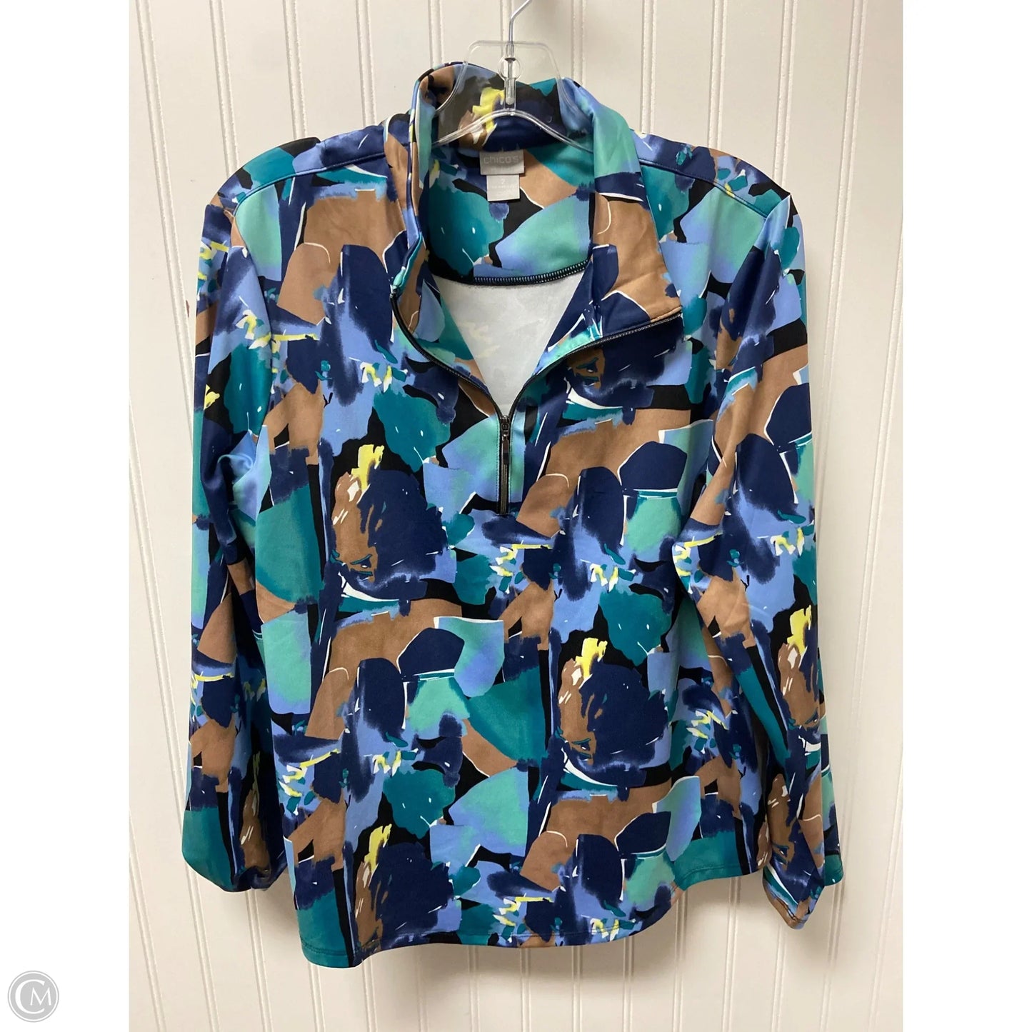 Athletic Jacket By Chicos In Multi-colored, Size: L