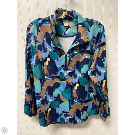 Athletic Jacket By Chicos In Multi-colored, Size: L