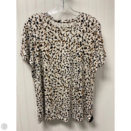 Top Short Sleeve Basic By Nine West In Black & Cream, Size: L