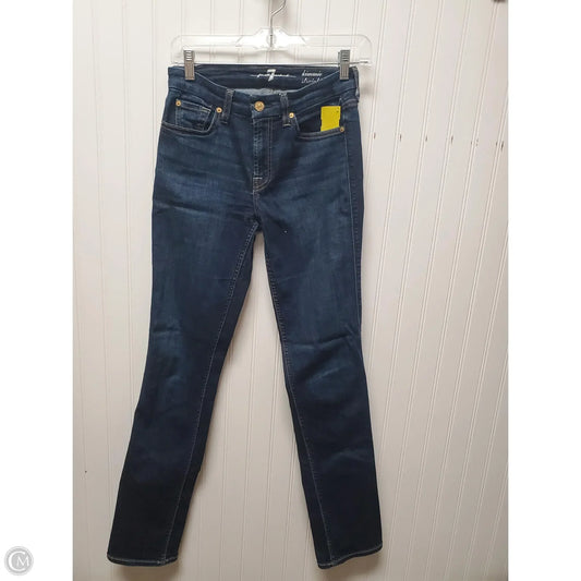 Jeans Straight By 7 For All Mankind In Blue Denim, Size: 4