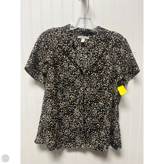Blouse Short Sleeve By Dana Buchman In Black & Brown, Size: M