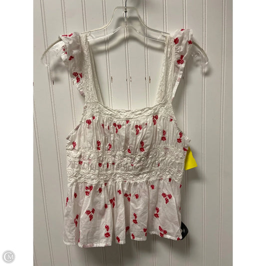 Top Sleeveless By Free People In Red & White, Size: Sp