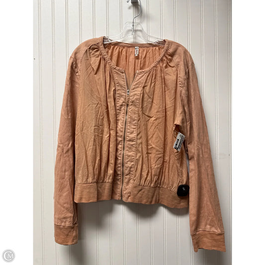 Jacket Shirt By Free People In Orange, Size: L