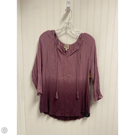 Top Long Sleeve By Como Vintage In Purple, Size: Xl