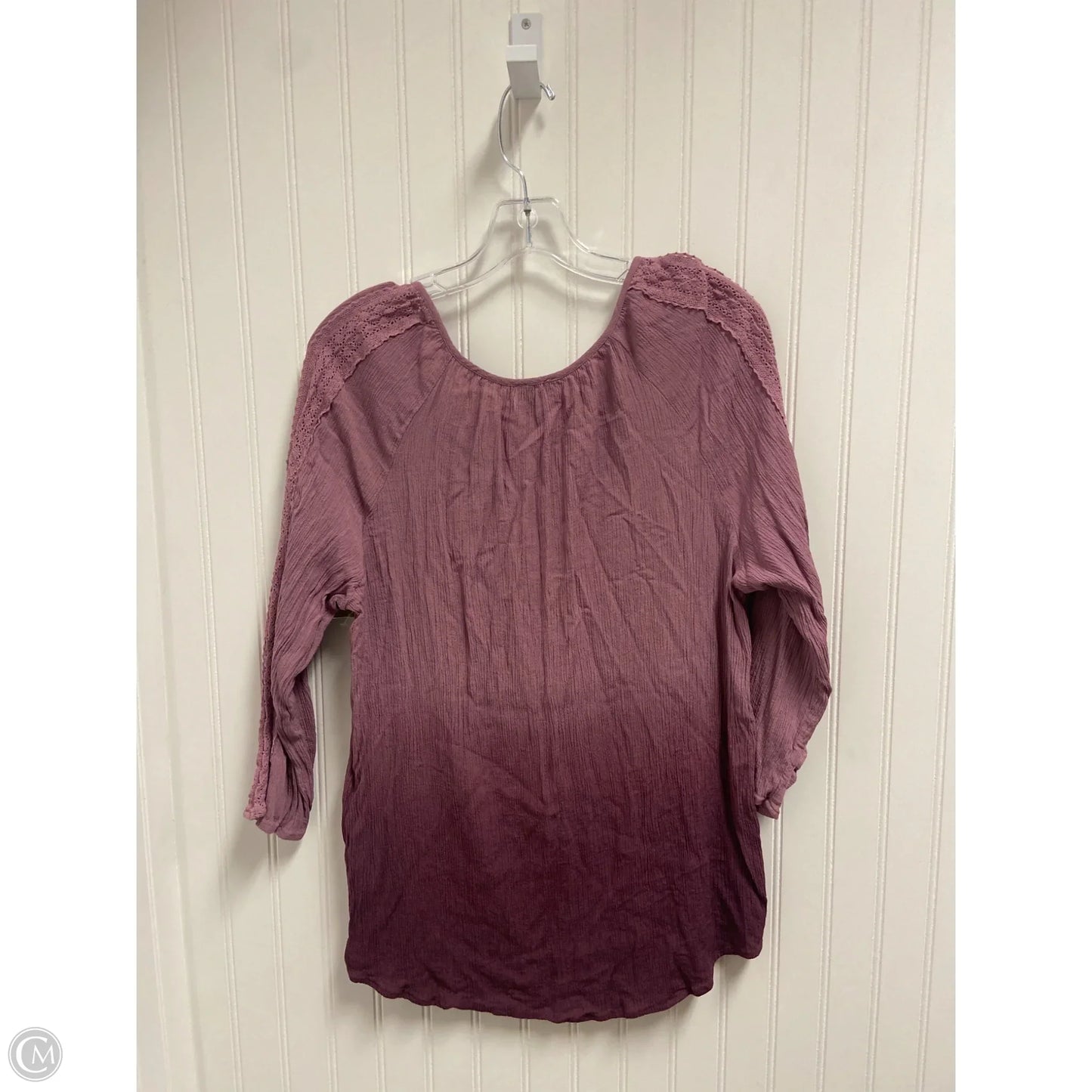 Top Long Sleeve By Como Vintage In Purple, Size: Xl
