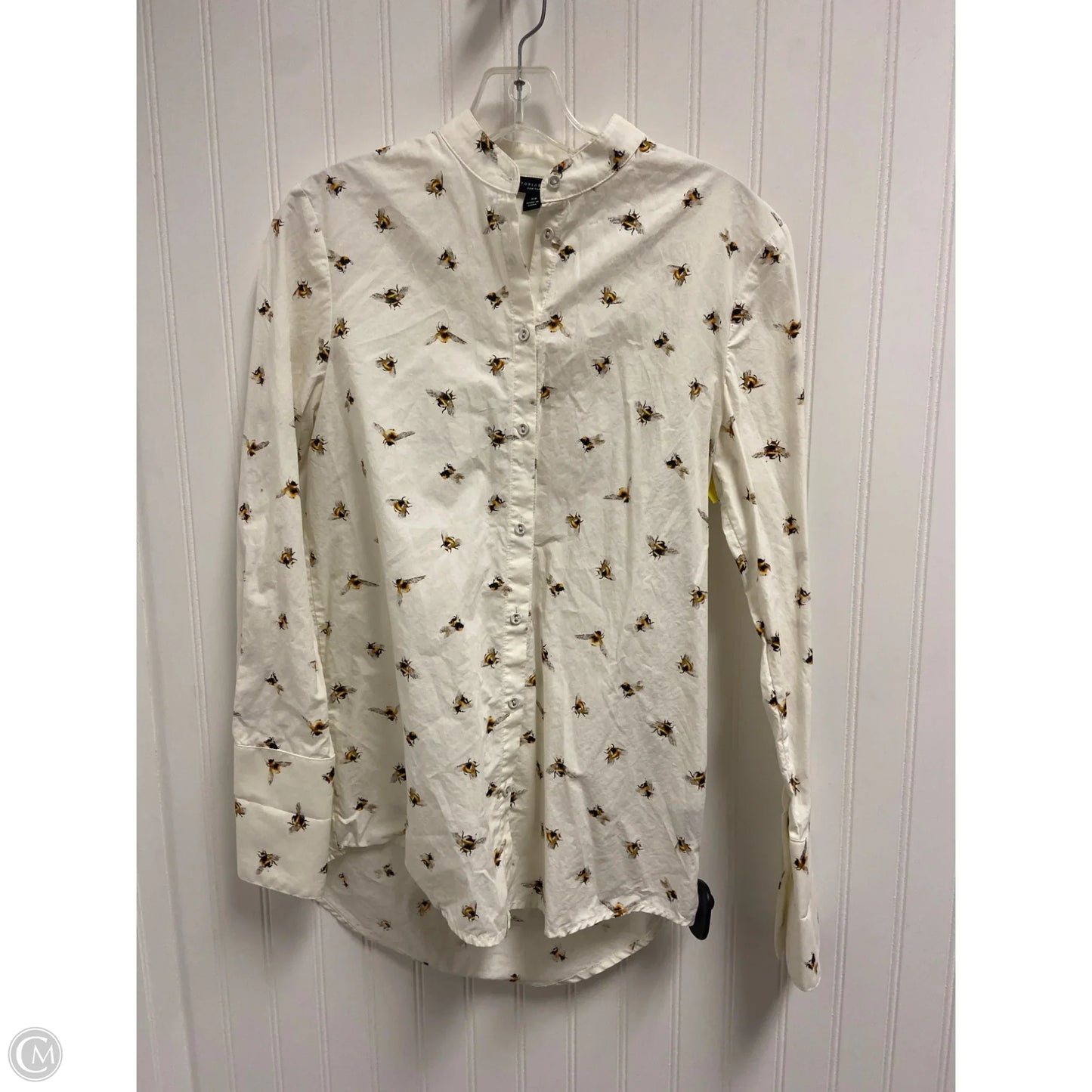 Top Long Sleeve By Clothes Mentor In White & Yellow, Size: Xs