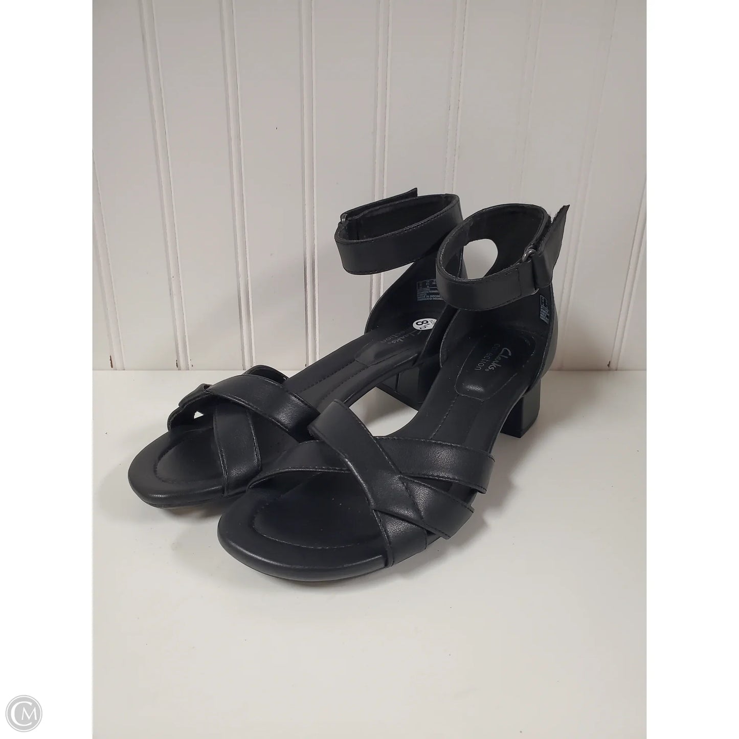 Sandals Heels Block By Clarks In Black, Size: 8.5