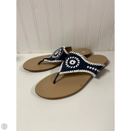 Sandals Flip Flops By Jack Rogers In Navy, Size: 10