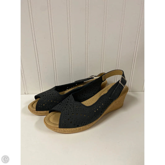 Sandals Heels Wedge By Spring Step In Black, Size: 6.5