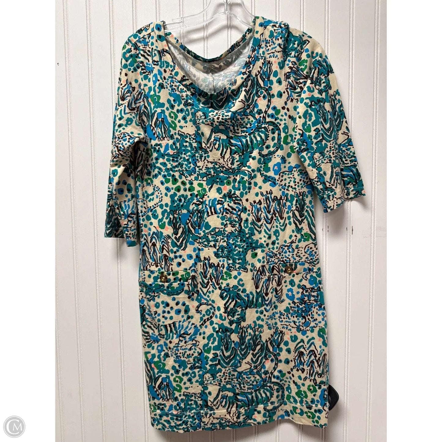 Dress Designer By Lilly Pulitzer In Cream & Green, Size: M