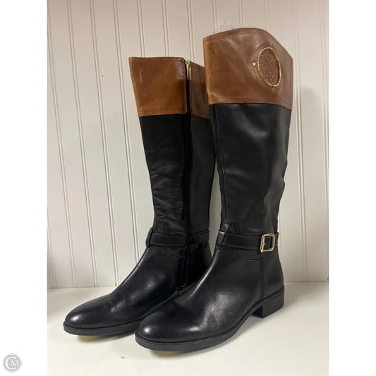 Boots Knee Heels By Vince Camuto In Black & Brown, Size: 9.5