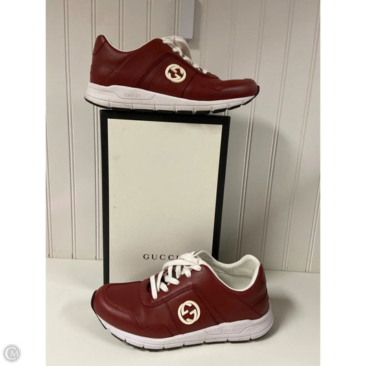 Shoes Luxury Designer By Gucci In Red, Size: 8