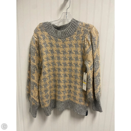 Sweater By Calvin Klein In Grey & Tan, Size: M