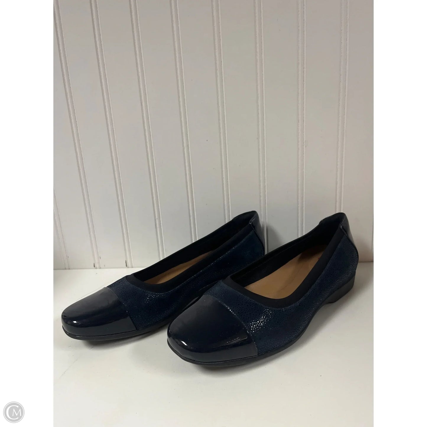 Shoes Flats By Clarks In Navy, Size: 8
